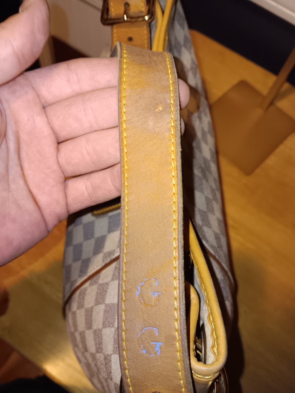 Louis Vuitton Damier Azure Suede Interior Galleria Bag - Picture 5 of 10